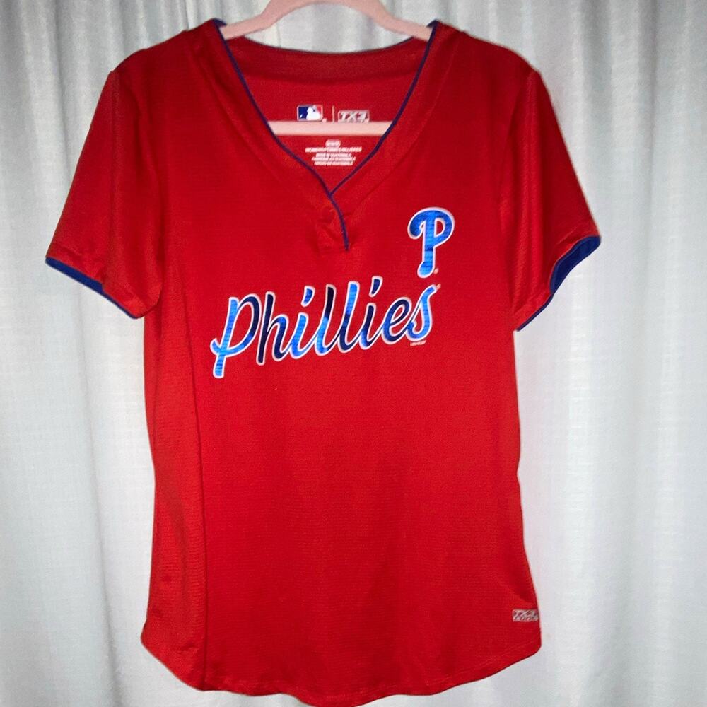Genuine Merchandise Philadelphia Phillies MLB Women's M TX3 Cool Jersey Red